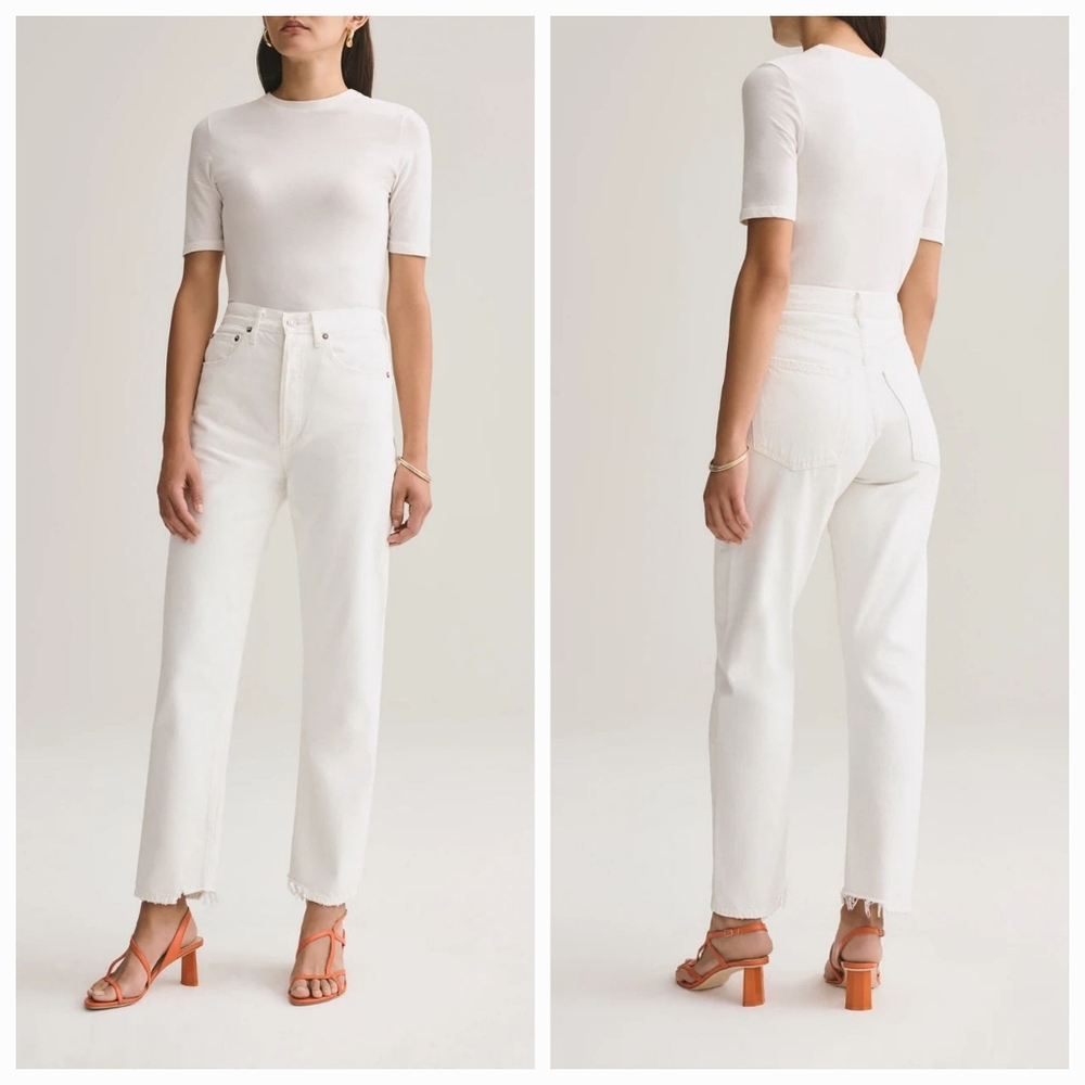 Agolde 24 Old Money Quiet Luxury 90s Button Fly High Rise Slim Step Hem Jeans